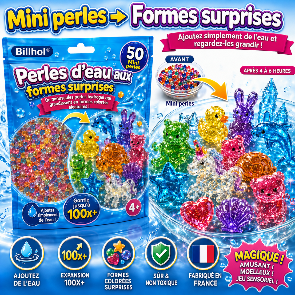 Billhol® Perles d’eau aux formes surprises