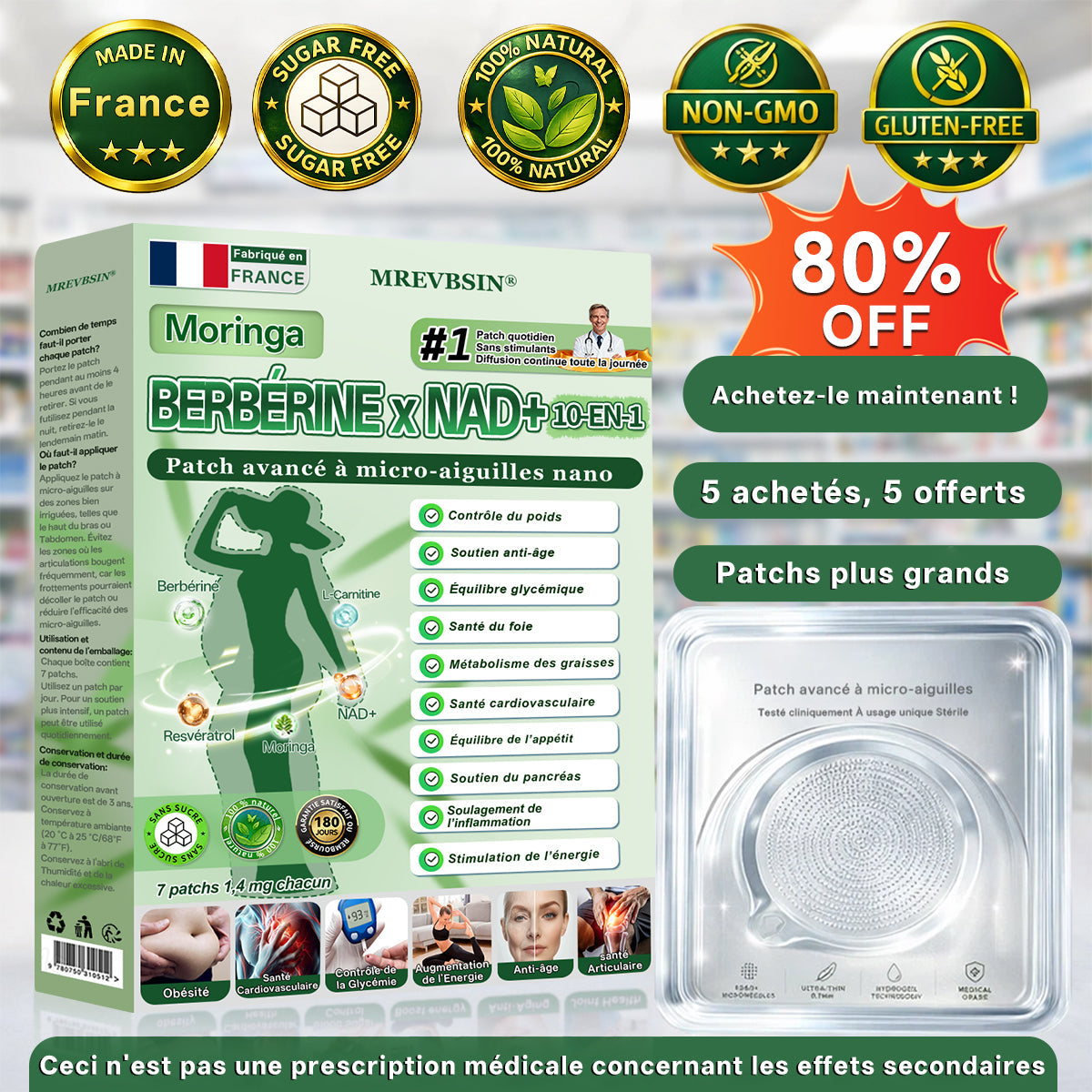 𝐅𝐨𝐫𝐦𝐮𝐥é 𝐩𝐚𝐫 𝐝𝐞𝐬 𝐌é𝐝𝐞𝐜𝐢𝐧𝐬🗜️|𝗠𝑹𝙀𝑽𝔅𝑺𝘐𝙉®  𝐏𝐚𝐭𝐜𝐡 𝐦𝐢𝐜𝐫𝐨𝐧𝐞𝐞𝐝𝐥𝐞 𝐧𝐚𝐧𝐨 𝟏𝟎-𝐞𝐧-𝟏 à 𝐥𝐚𝐫𝐠𝐞 𝐜𝐨𝐮𝐯𝐞𝐫𝐭𝐮𝐫𝐞 𝐚𝐦é𝐥𝐢𝐨𝐫é𝐞 (𝐑é𝐬𝐮𝐥𝐭𝐚𝐭𝐬 𝐕𝐢𝐬𝐢𝐛𝐥𝐞𝐬 𝐞𝐧 𝟕 𝐉𝐨𝐮𝐫𝐬)